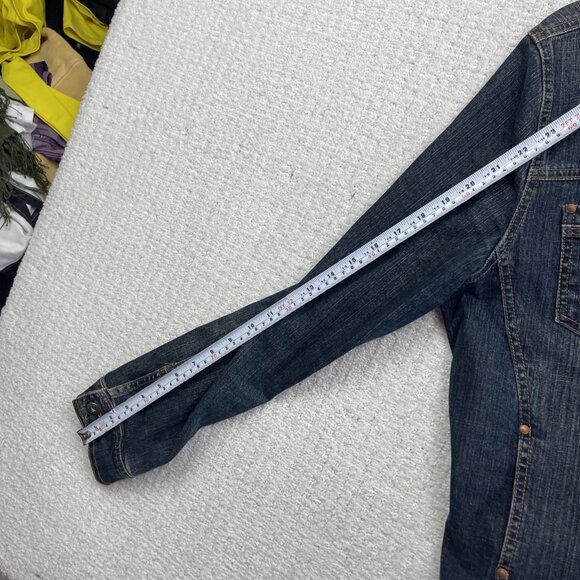 VTG Tommy Hilfiger Womens Sz XL Dark Wash Jean Jacket Button Up Canada Made - Picture 8 of 13